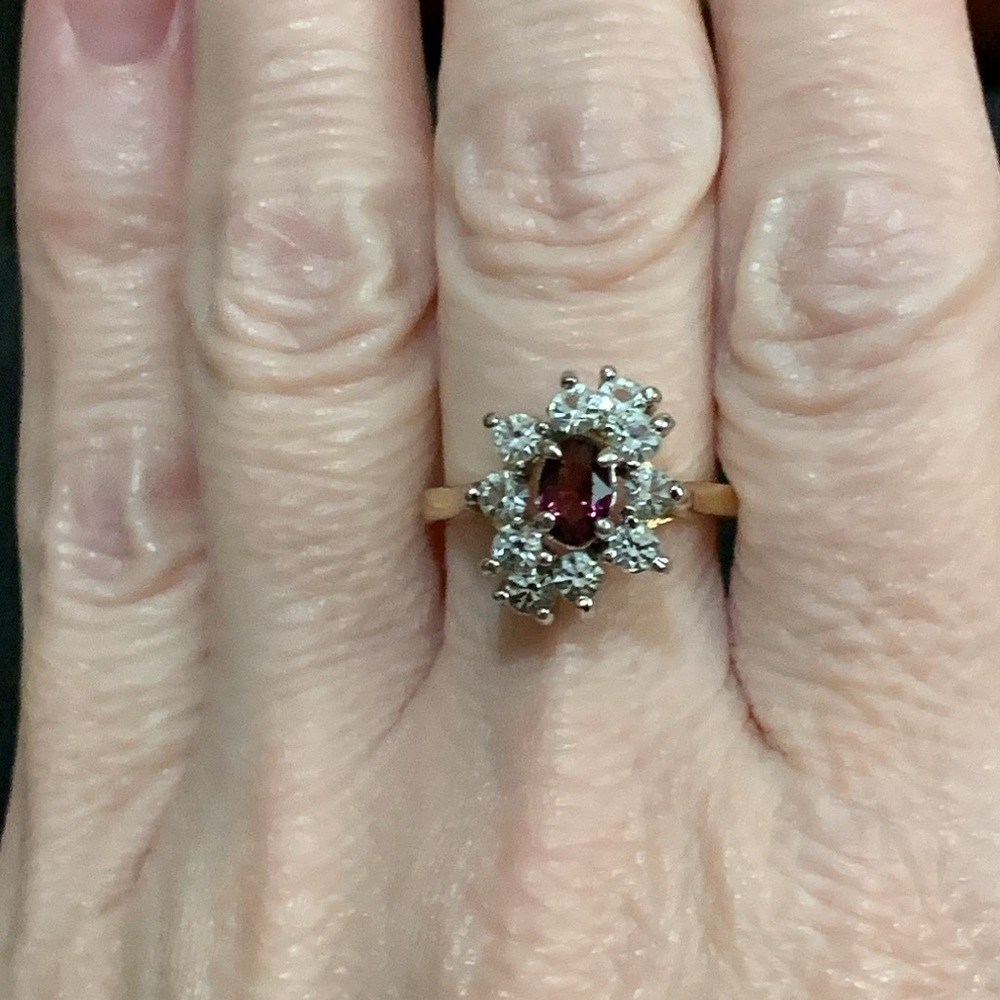 14K gold plated purple cz ring size 6 - Picture 7 of 7